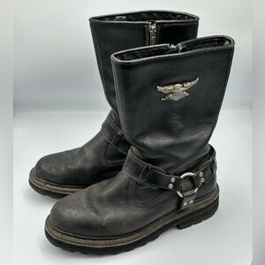 Harley Davidson Zip Up Engineer Motorcycle Moto Boots US Men’s 9, Womens 11